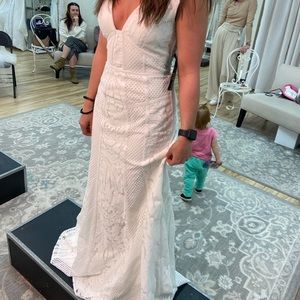 BCBG Evening gown, boho lace wedding destination gown, new with tags